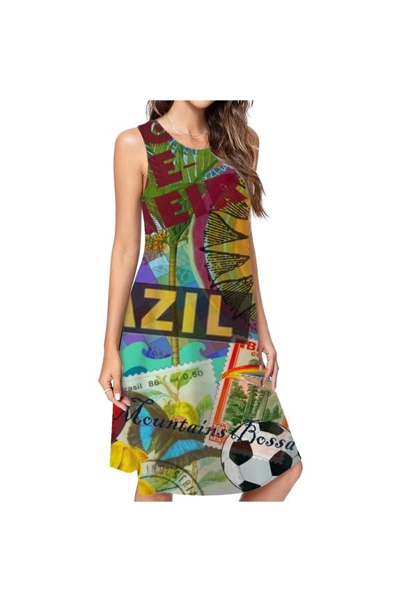 Rio De Janeiro Brazil Impanema Copacabana Dress Loose Women'S Dress Beach Dresses With Pockets Dresses For Womens