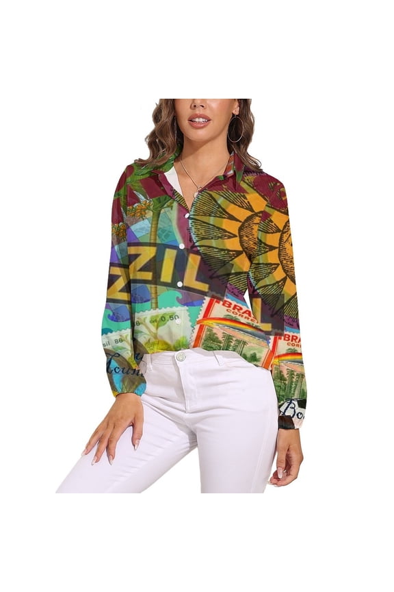 Rio De Janeiro Brazil Impanema Copacabana Long Sleeve Blouse Woman Streetwear Casual Shirts Summer Oversize Woman Streetwear Clothing Birthday Present