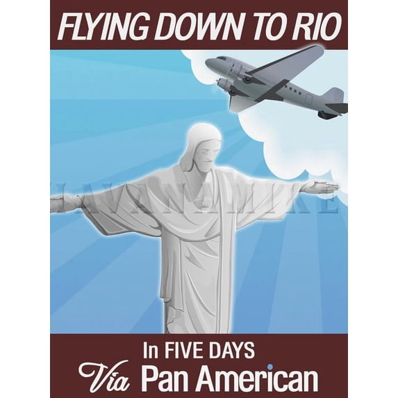 Rio De Janeiro Brazil Pan American Airways Travel Christ Office Poster ...