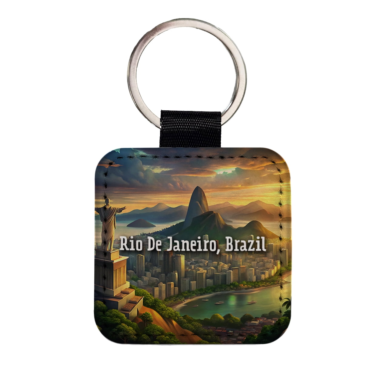 Rio De Janeiro, Brazil Travel City Country Stamp Faux Leather Square ...