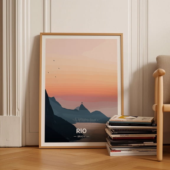 Rio De Janeiro Travel Poster, Brazil Landmark Art, Home Decor Wall Art, Gift For Travelers, Brazilian Adventure Theme Wall Art, Modern Wall Decor, 24x36 UNFRAMED