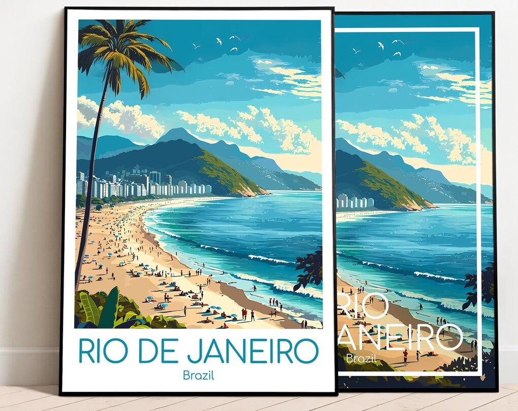 Rio De Janeiro Travel Poster Rio De Janeiro Poster Brazil Vintage