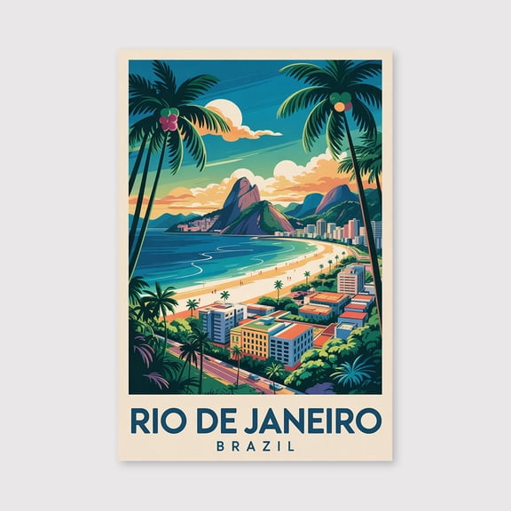 Rio De Janeiro Travel Print Canvas Wall Art, Rio De Janeiro Wall Hanging Home Decor Rio De Janeiro Canvas Art, Wall Art Print Canvas Art, Brazil Art-1WN1581
