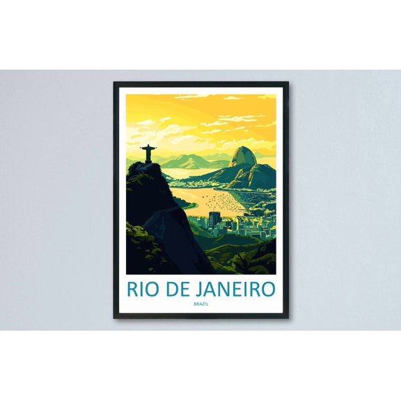 Rio De Janeiro Travel Rio De Janeiro Hanging Home Accent Rio De Wall Decor Unframed Paper Print