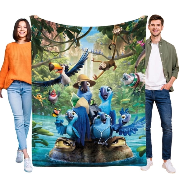 Rio Flannel Blanket Bed sofa Couch Throw Birthday Gift Cartoon for Kids