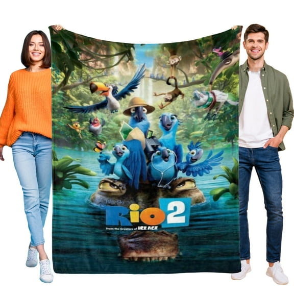 Rio Flannel Blanket Fun and Cozy Throw Blanket Perfect for Bedroom Playroom or Travel Ideal Gift for Boys and Girls 50"x60"