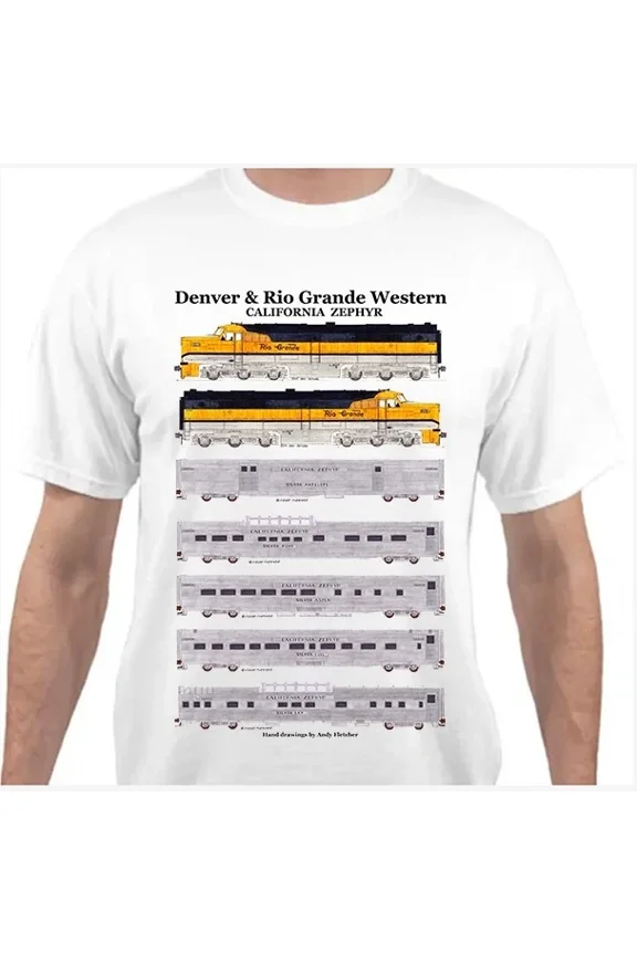 Rio Grande California Zephyr Railroad T-Shirt by Andy Fletcher