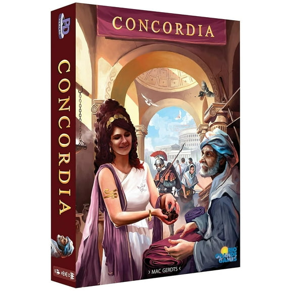 Rio Grande Games: Concordia - Historical Strategy Board Game, Build A Roman Dynasty, Fun Personality Cards, Peaceful Gameplay, Ages 12+, 2-5 Players