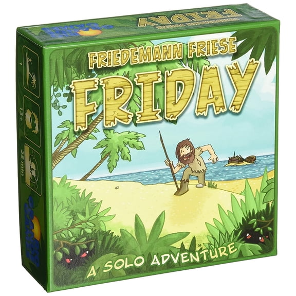Rio Grande Games: Friday - Deck-Building Card Game, Solo Adventure & Survival Challenge, Choice-Driven Experience, Fast-Paced, Ages 13+, 1 Player