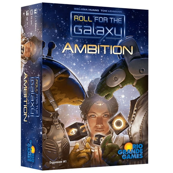 Rio Grande Games: Roll for The Galaxy - Ambition - Expansion Dice Game, 2 New Die Types, Factions-Home Worlds-Game Tiles, Age 14+, 2-5 Players, 45 Min