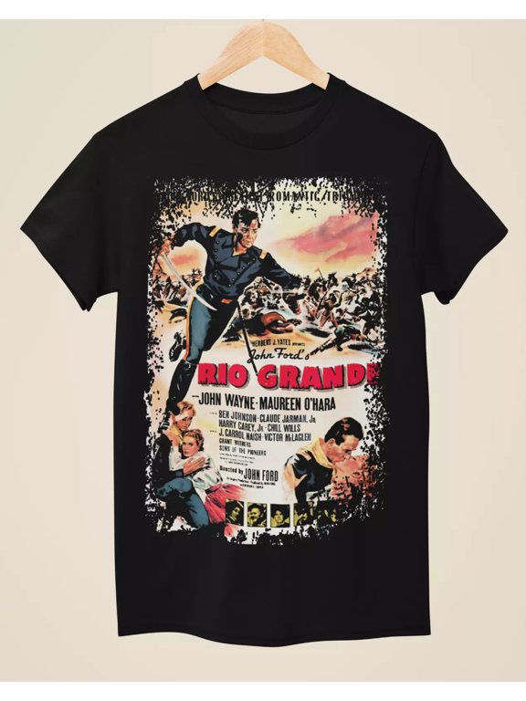 Rio Grande - Western Movie Poster inspired Unisex Black T-Shirt