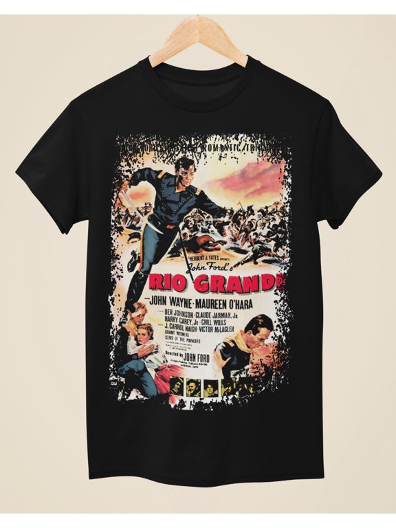 Rio Grande - Western Movie Poster inspired Unisex Black T-Shirt