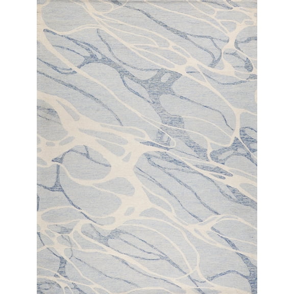 Rio Hand-Tufted New Zealand Wool Blue/Ivory 10'x14' Area Rug