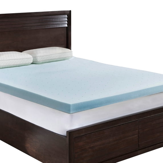 Rio Home Fashions LoftWorks 3 inch Jelly-Soft Cool Gel Memory Foam Topper with Ventilation and Extra Soft Pressure Relief (T Blue King