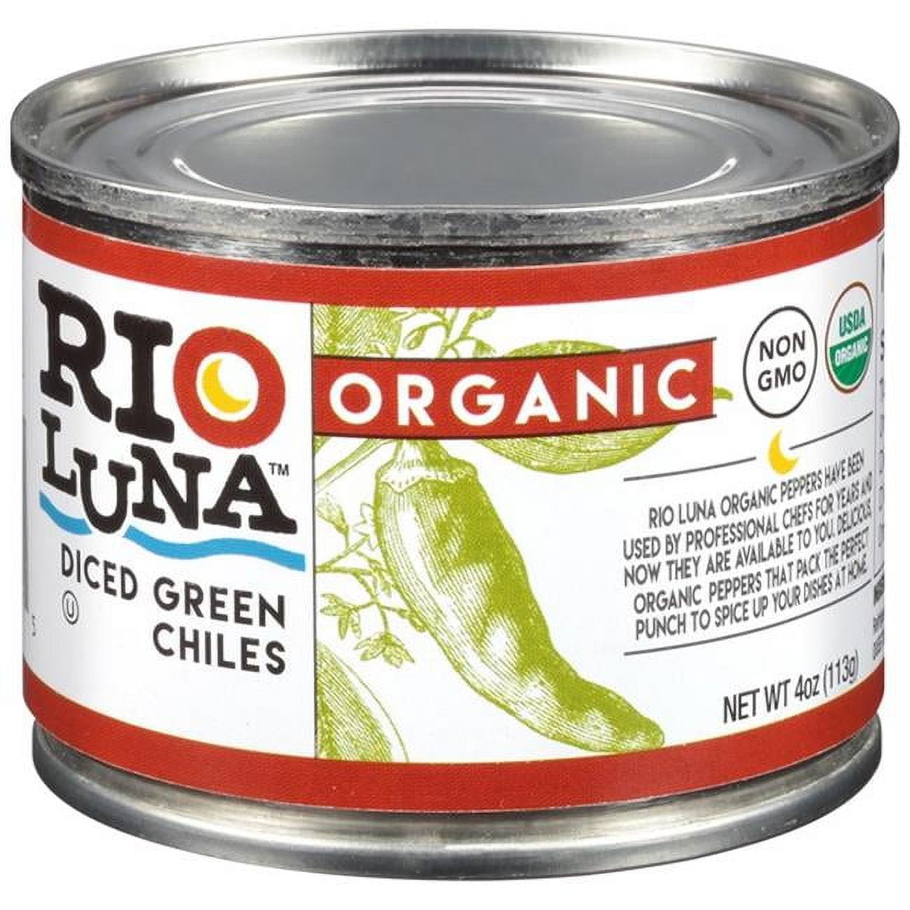 Rio Luna 4 oz Organic Diced Green Chiles, Pack of 12
