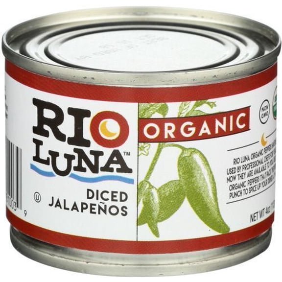 Rio Luna Organic Diced Jalapeno Pepper, 4 Ounce -- 12 per Case.