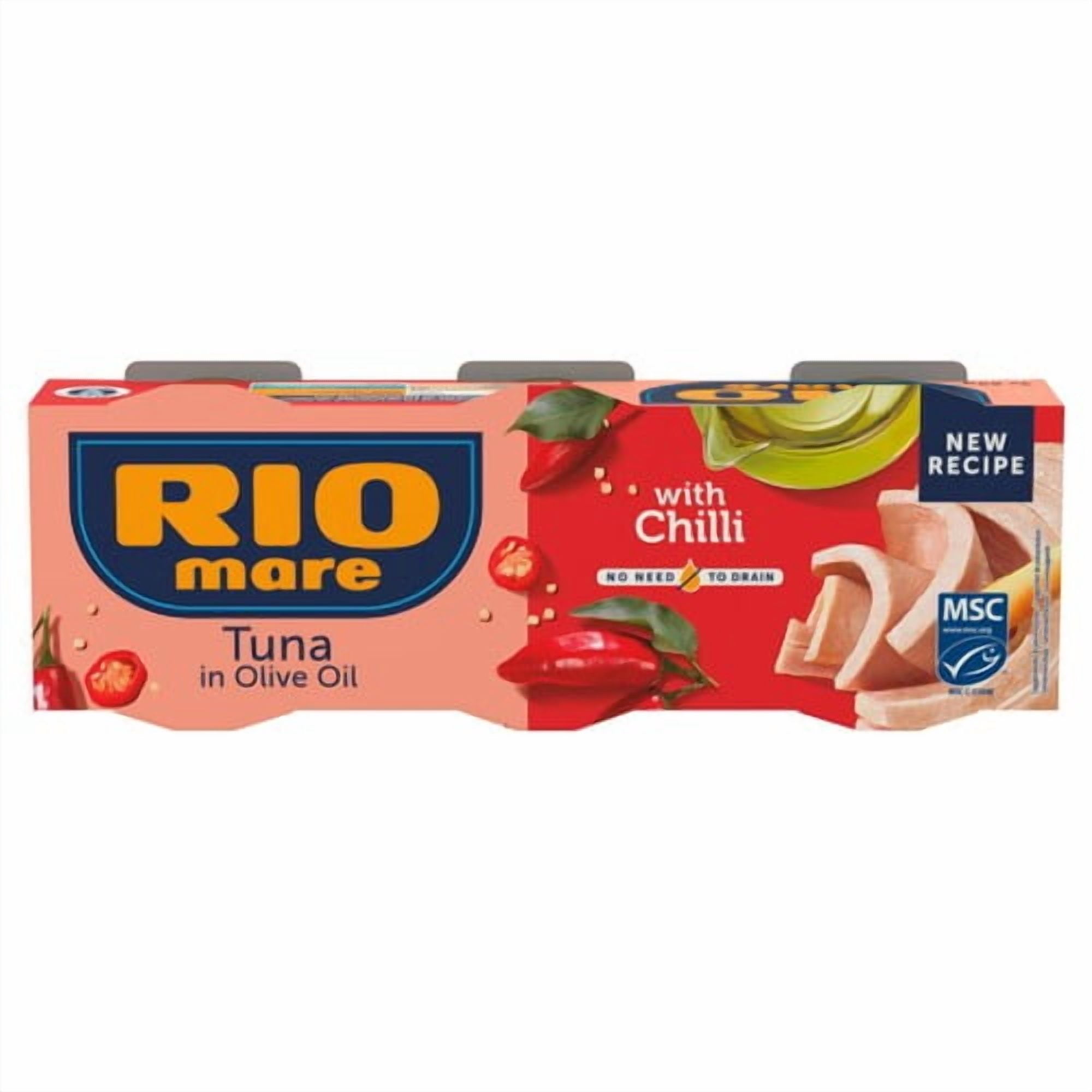 Rio Mare MSC Tuna with Chilli 3 x 65g, British Import (Pack of 3)
