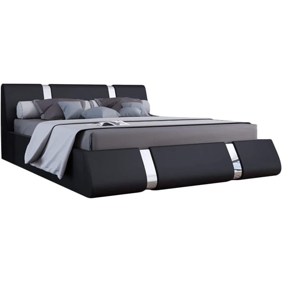Rio Modern Upholstered Low Profile Platform Bed with Storage
