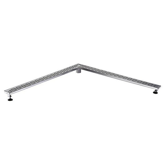 Rio Orinoco River Series Corner Shower Drain, L Shape, 36 x 36 in.