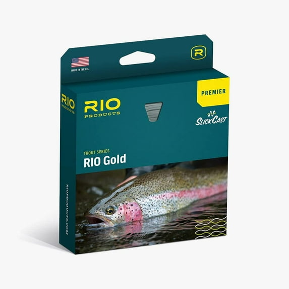 Rio Premier Gold Fly Line, Easy to Cast Flies from Size 2 to 22, Ultimate All-Around Fly Line with Ultra-Slick Performance, Moss/Gold, 90ft, WF7F