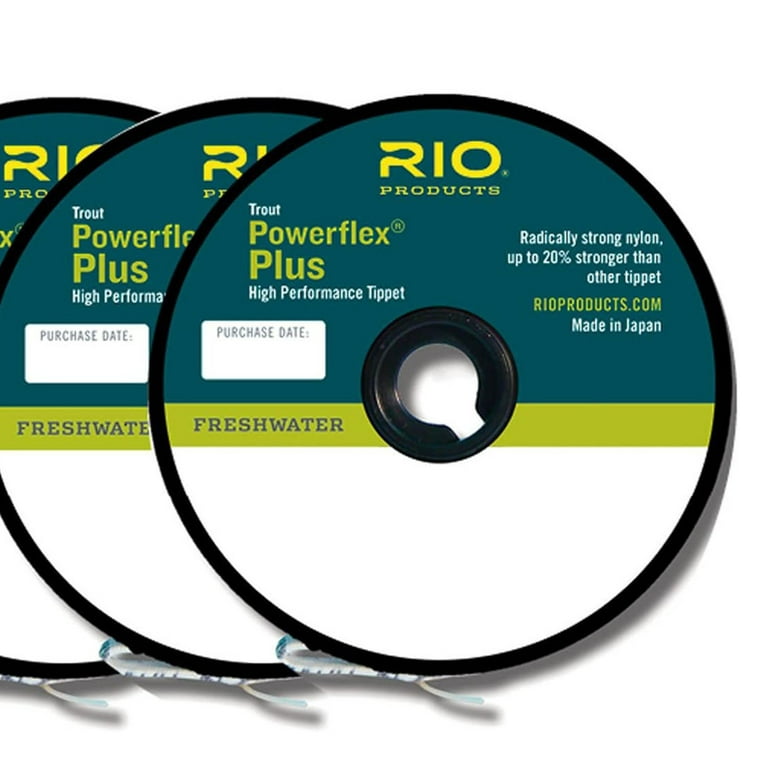 Rio Products Powerflex Plus Fly Fishing Tippet, 3X-5X, Clear (3 Pack)