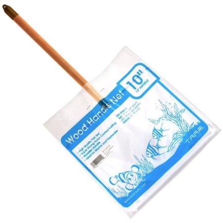Professional Grade White Nylon Mesh Aquarium Net with Wood Handle