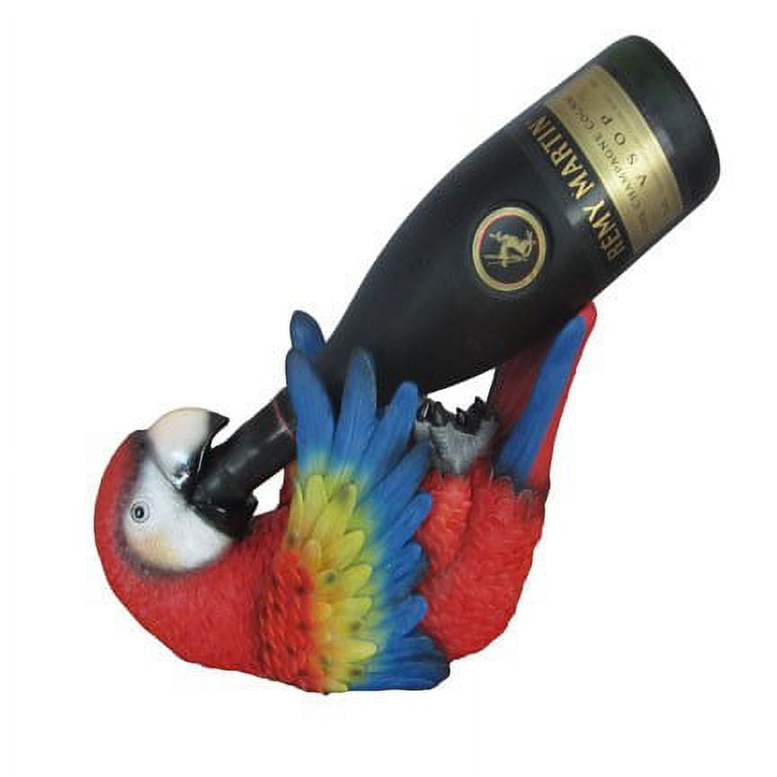 Rio Rainforest Jungle Red Scarlet Macaw Parrot Wine Bottle Holder Caddy