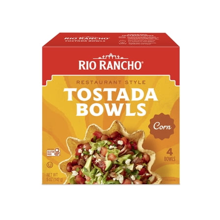 Rio Rancho Tostada Bowls Gluten Free Restaurant-Style Multigrain Corn Bowls, 4 Count, Box