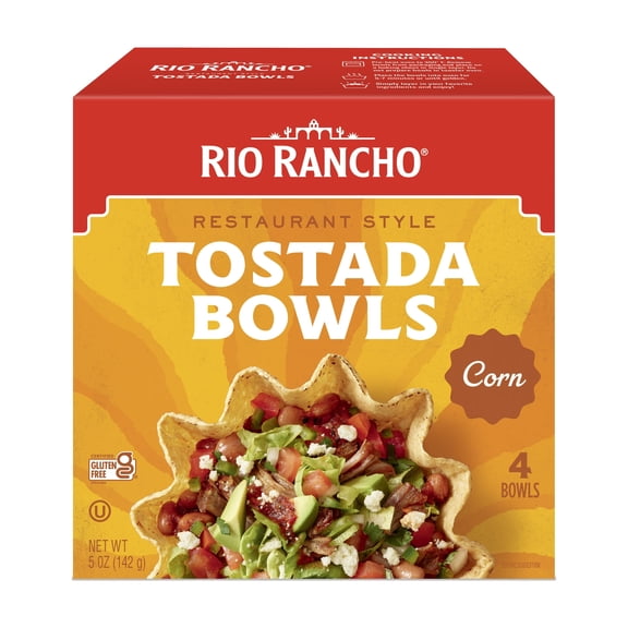 Rio Rancho Tostada Bowls Gluten Free Restaurant-Style Multigrain Corn Bowls, 4 Count, Box