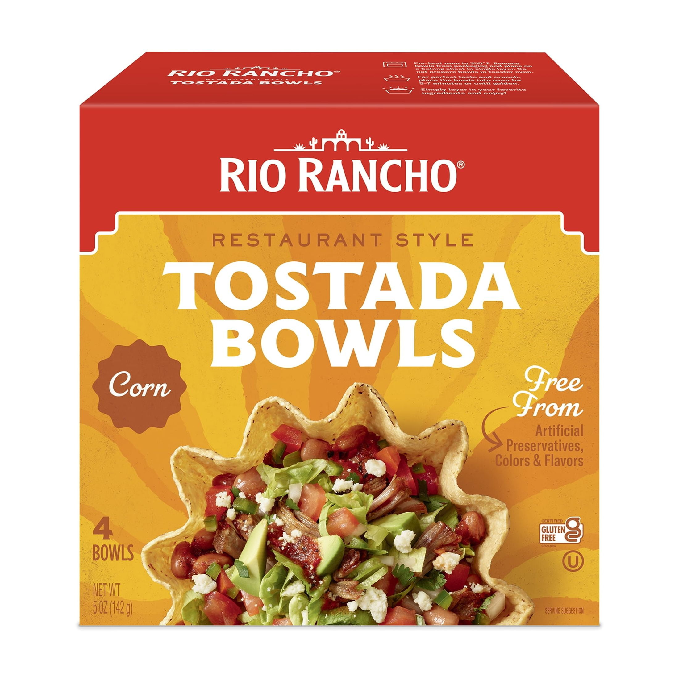 Rio Rancho Gluten-Free Restaurant-Style Corn Tostada Bowls, 4 Count