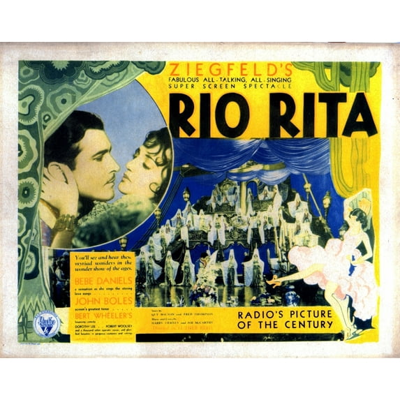 Rio Rita From Left John Boles Bebe Daniels 1929 Movie Poster Masterprint (28 x 22)