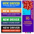 thumbnail image 1 of Rio Salto 4-Pack Funny Large New Driver Car Magnet Please Be Patient Magnetic Permit Student Driver Safety Sign Cool Prank Rookie Funny Bold Statement, Magnet, 1 of 9