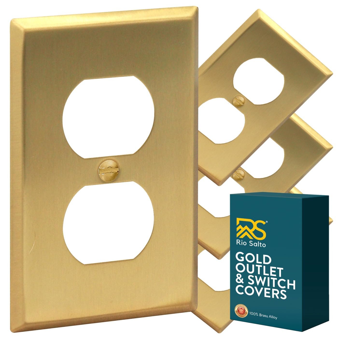 Rio Salto BRASS Metal Duplex Gold Outlet Cover or Light Switch Cover ...