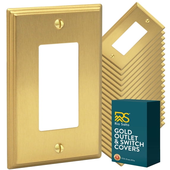 Rio Salto Brushed Brass Decorative Rocker Light Switch Cover Plates ...