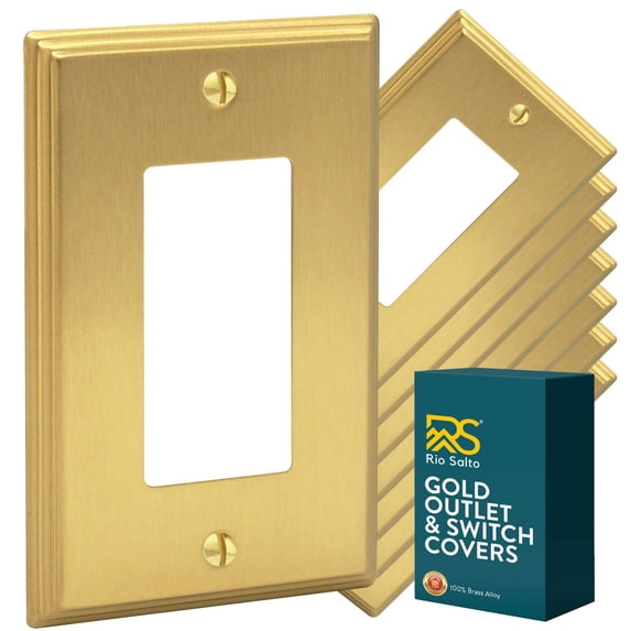Rio Salto Brushed Brass Decorative Rocker Light Switch Cover Plates ...