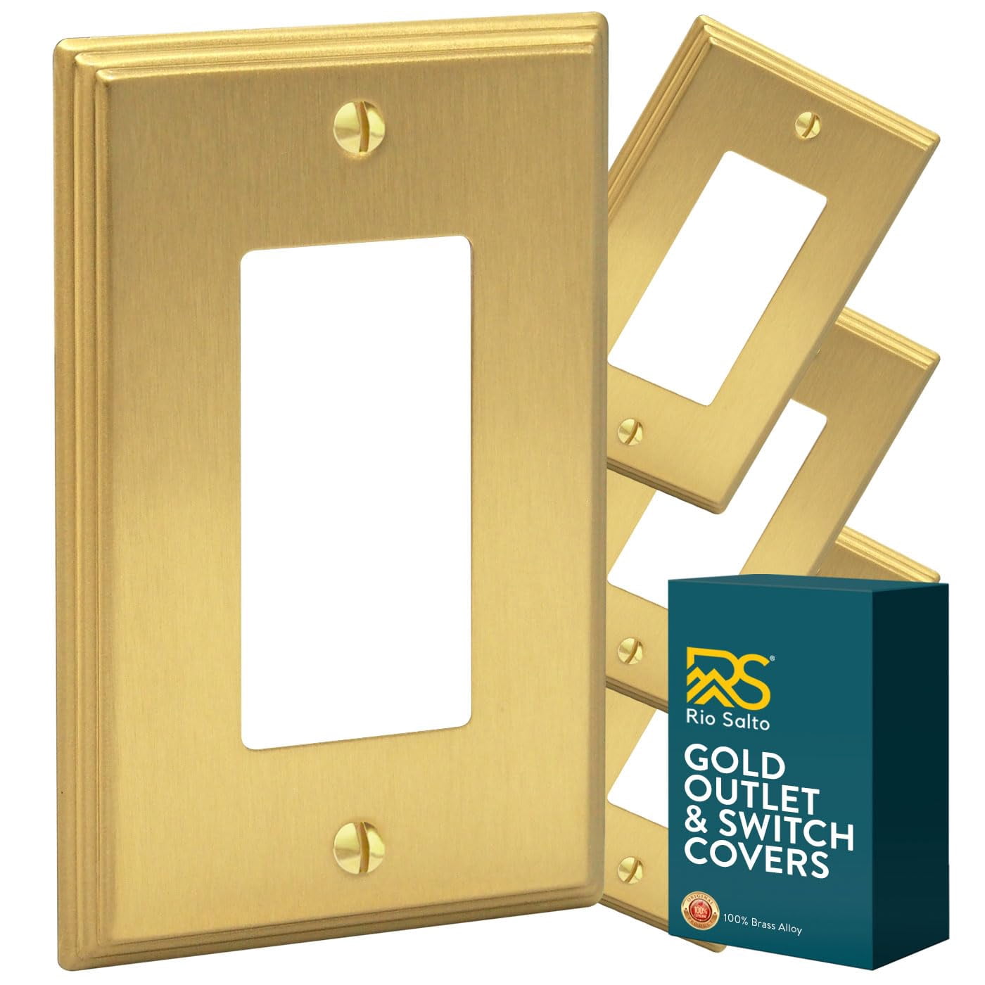 Rio Salto Brushed Gold Decorative Rocker Light Switch Cover Plates ...