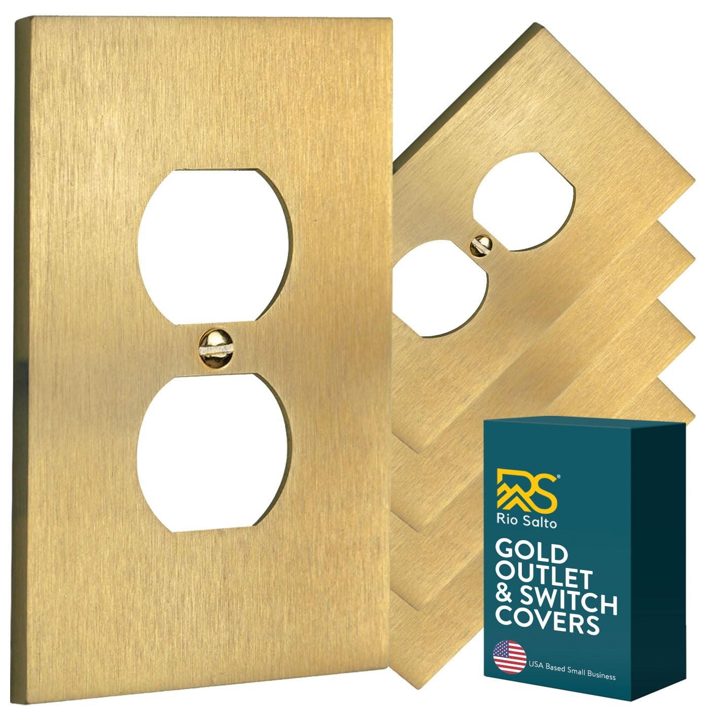 Rio Salto Forge Collection Metal Brass Gold Wall Outlet Cover Outlet ...