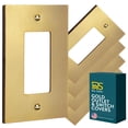 thumbnail image 1 of Rio Salto Forge Collection Metal Brushed Brass Gold Wall Outlet Cover or Light Switch Cover Rocker Switch Covers Decorator Plug Wall Plate Electric Outlet Covers - Midsize 1 Gang 5-Pack, 1 of 8