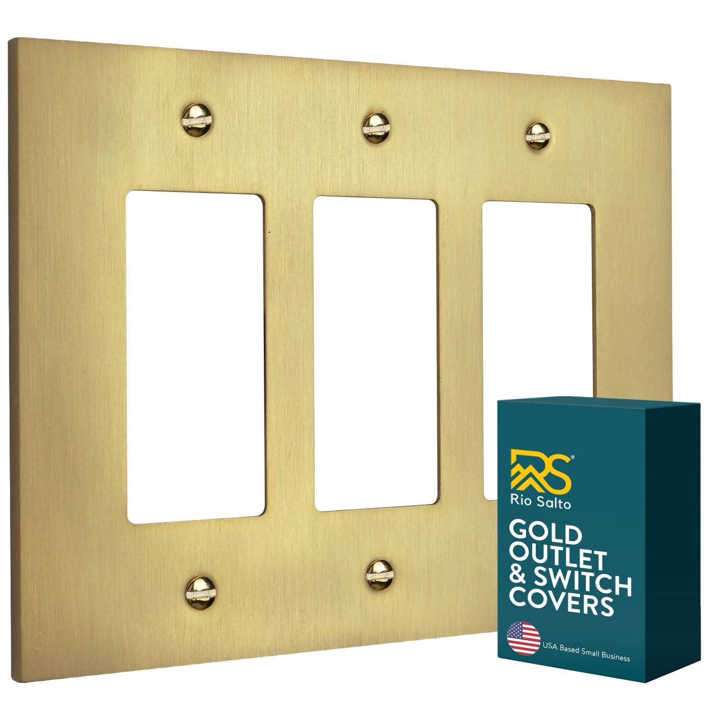 Rio Salto Forge Collection Midsize Gold Metal Triple Decorator Wall ...