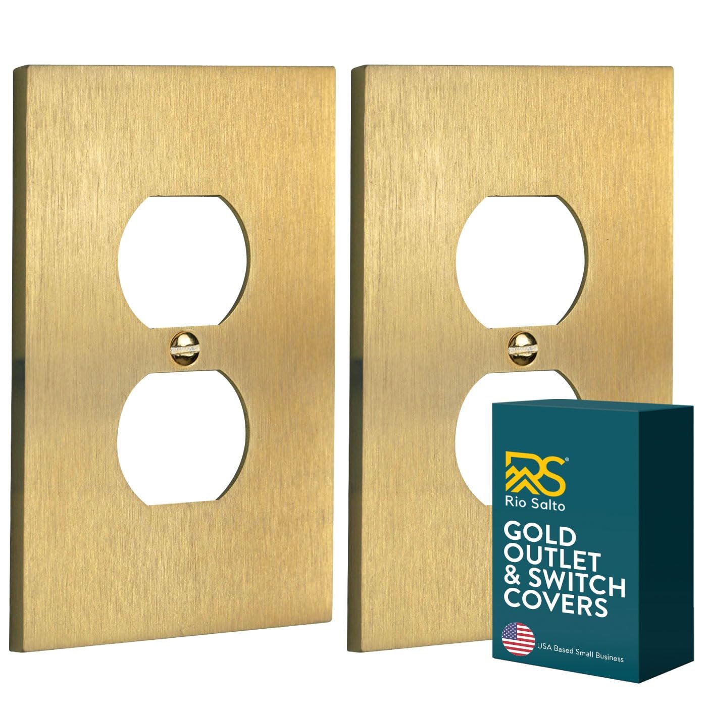 Rio Salto Forge Collection Midsize Metal Gold Wall Outlet Cover Duplex ...