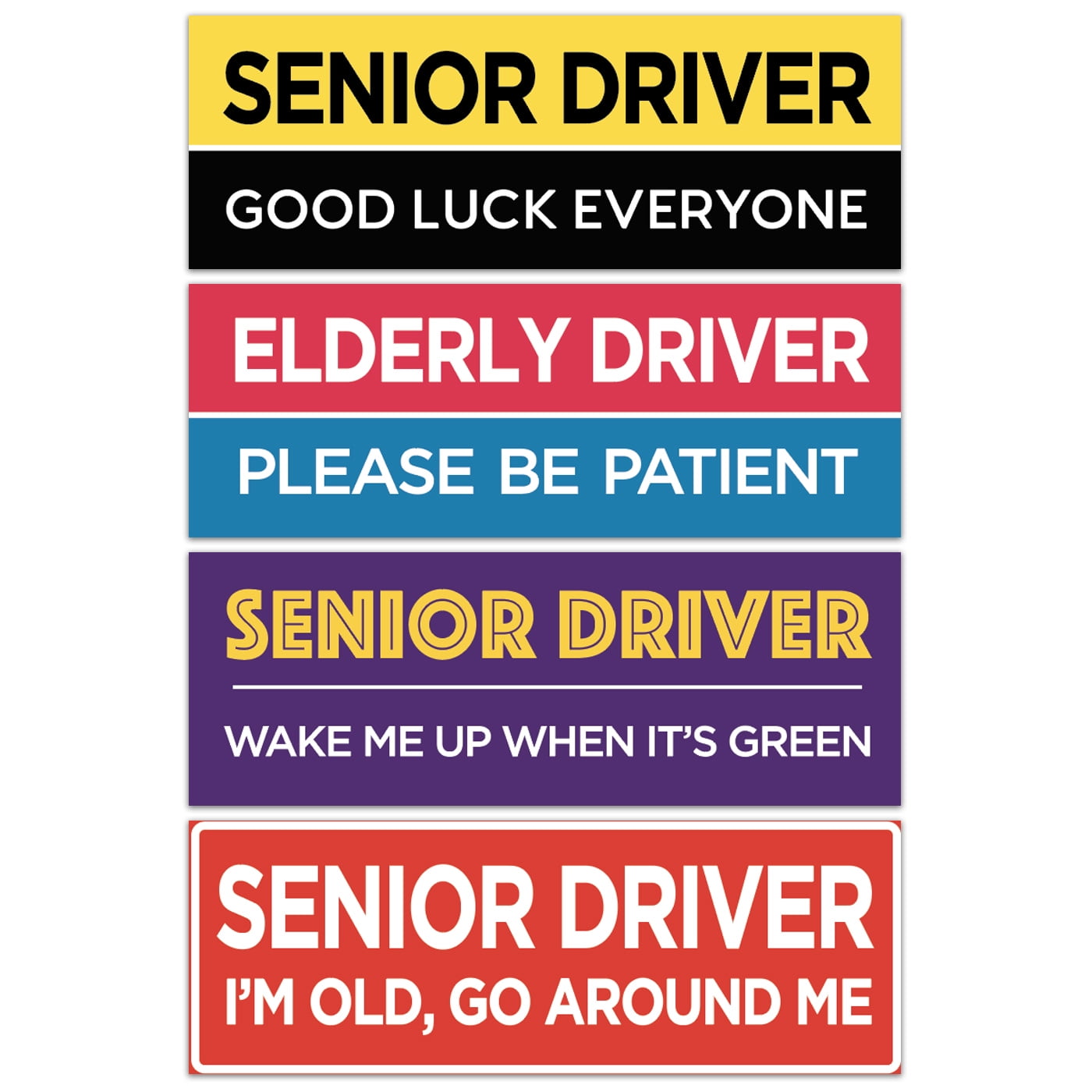  2 Funny Prank Caution Senior Driver Car Magnet Sign Gag Gifts  for Elderly Women, Men, New Drivers & Student Drivers, Great Joke Gift for  Over 40 & 50 Year Old People