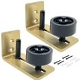 thumbnail image 1 of Rio Salto Gold Barn Door Floor Guide 2-Pack Hardware Kit Adjustable Width Sliding Hardware Modern Barn Interior Gold Brushed Brass Panel Light Gold Roller Floor Guide, Wall Mount - 2 Pack, 1 of 6