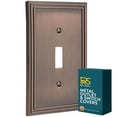 thumbnail image 1 of Rio Salto Imperial Collection Vintage Copper Metal Light Switch Cover  Single 1 Gang Toggle Flip Switch Wall Plate Oversized Decorative Home Dcor Accent Premium Heavy-Gauge Artisanal Design, 1 of 8