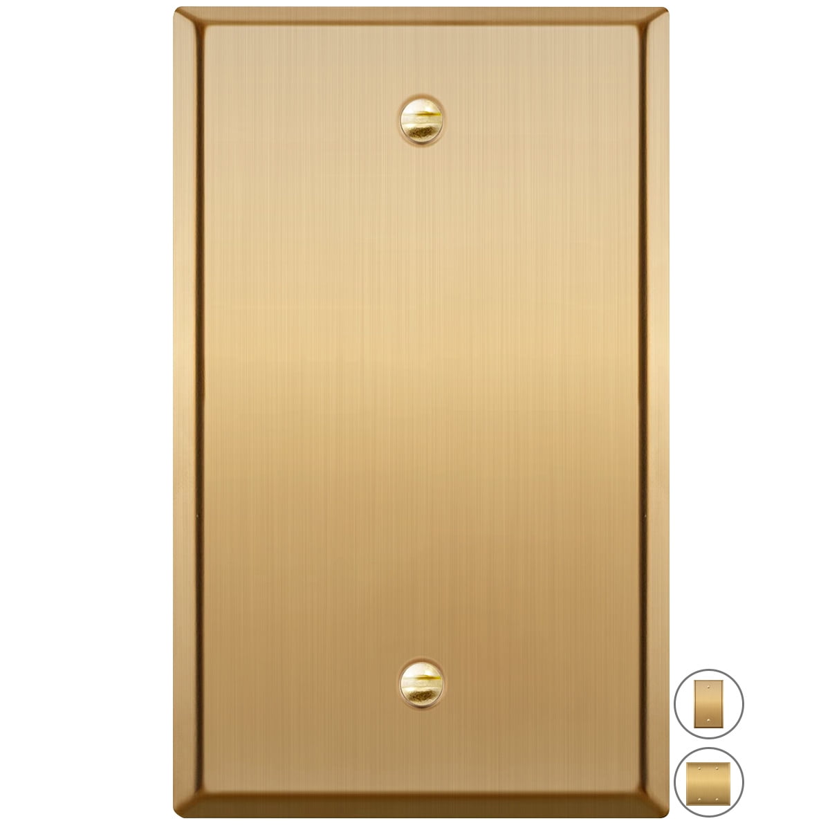 Polished Brass Rectangular Single-Gang Blank Wall Plate