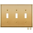 Rio Salto Metal Gold Toggle Light Switch Metal Wall Plate 3Gang Toggle