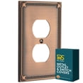 thumbnail image 1 of Rio Salto Pearl Collection Matte Vintage Copper Duplex Outlet Cover, 1-Gang 5 x 3.13 Metal Wall Plates Light Switch Plate, Heavy-Gauge Decorative Outlet Cover, Luxury Artisanal Premium Wall Plate, 1 of 7