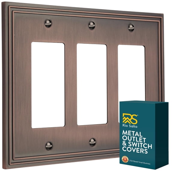 Rio Salto Vintage Copper Decorative 3-Gang Triple Rocker Light Switch ...