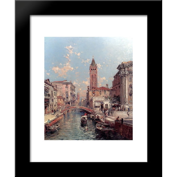 Rio Santa Barnaba, Venice 20x24 Framed Art Print by Franz Richard Unterberger