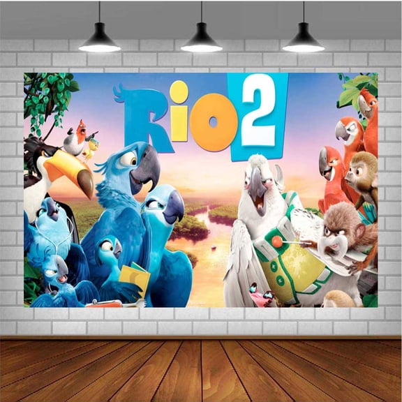 Rio Themed Birthday Backdrop Banner - Hanging Wall Decor Tapestry for Party Celebrations