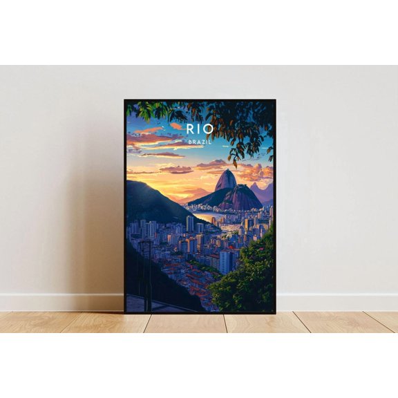 Rio Travel Print Brazil Rio Poster Brazil Poster Travel Wall Art Brazil Print Rio Travel Poster Rio Rio De Janeiro South America